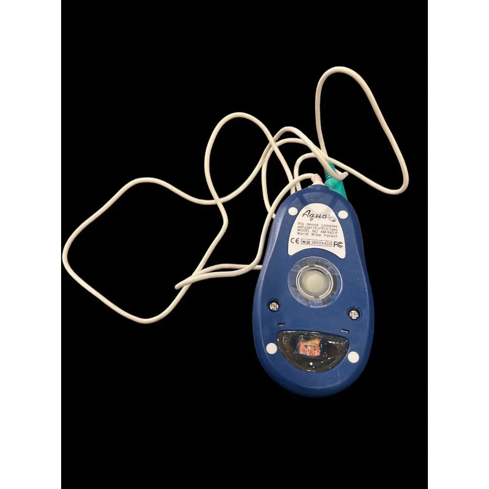 Rare Vintage AQUA Water Ball Mouse PS2 Digital Investor FISERV *UNTESTED‎
